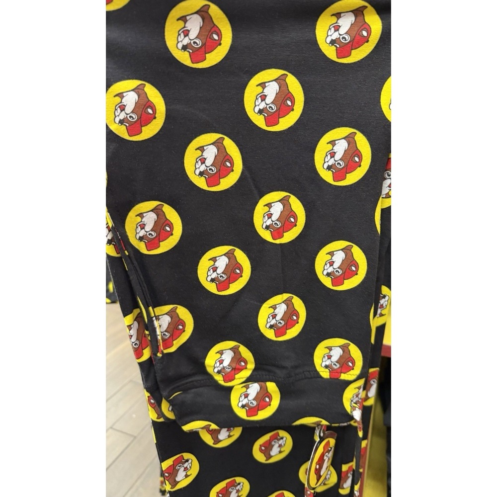 Buc-ee's Bucees beaver Logo Print Black Pajama Pants Adult Sz Small